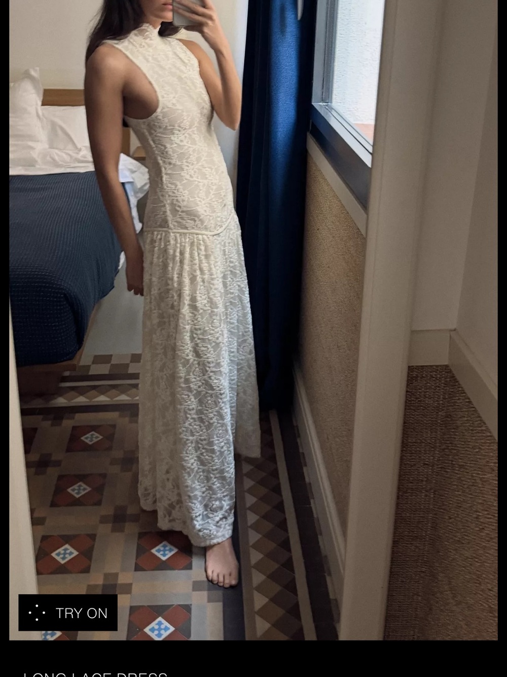 Zara Sleeveless Lace Maxi Dress in Ivory - Picture 2 of 3